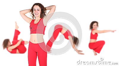 Young sport girl in red Stock Photo