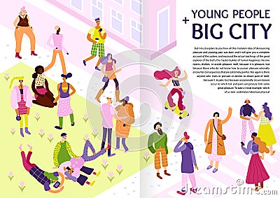Young Street Fashion Infographics Vector Illustration