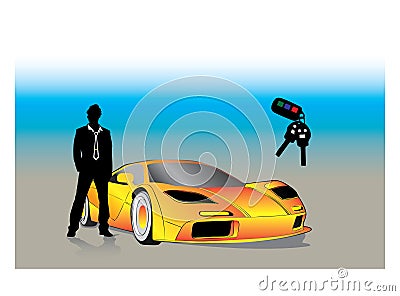 Young successful Businessman Vector Illustration