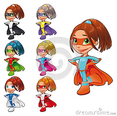 Young superheroes. Vector Illustration
