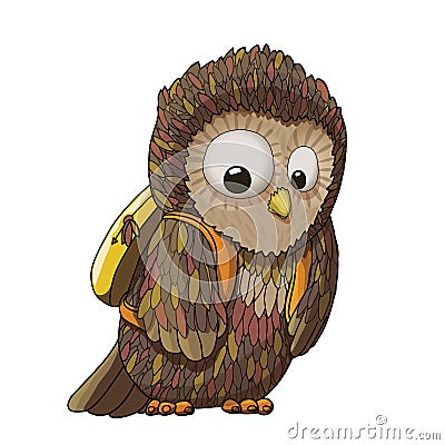 Young surprised owl character cartoon illustration, EPS10 Vector Illustration