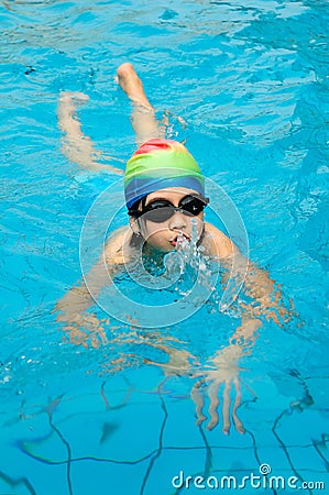 Young swimming Stock Photo
