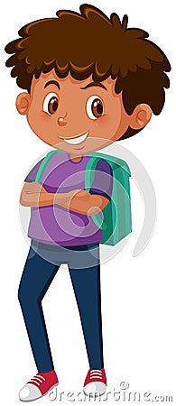 A young tanned boy Vector Illustration