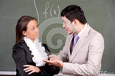 Young teacher and student Stock Photo