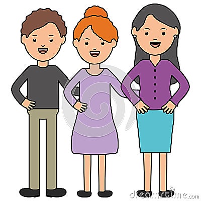 Young teachers group education characters Vector Illustration