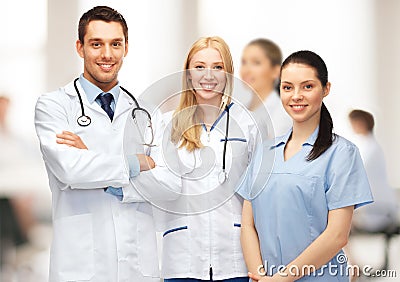 Young team or group of doctors Stock Photo