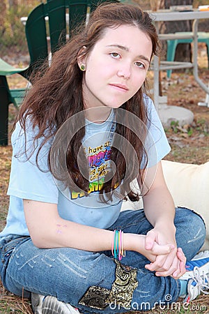 Young teen girl attitude Stock Photo