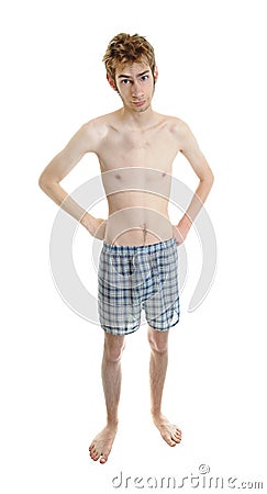 Young teen in underwear Stock Photo