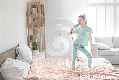 Young teenager girl alone at home childhood Stock Photo