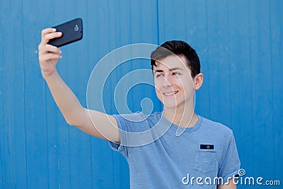 Young teenager with her cell phone Stock Photo