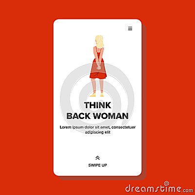 young think back woman vector Vector Illustration