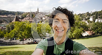 Young traveler, Bern Switzerland Stock Photo