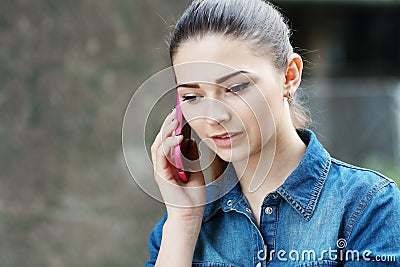 Young unhappy teen woman Stock Photo