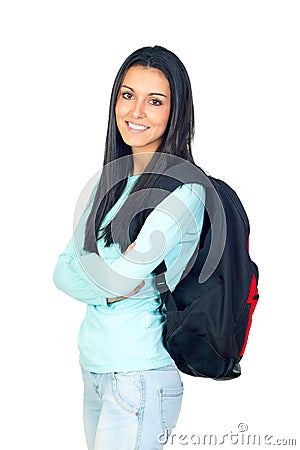 Young University Student with a Bagpack Stock Photo