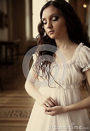 Young victorian lady Stock Photo