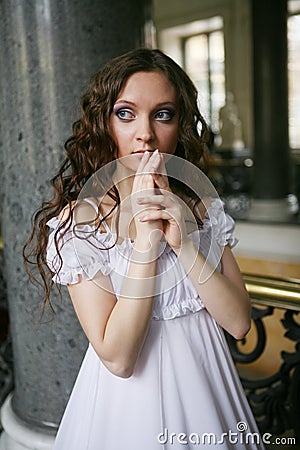 Young victorian lady Stock Photo