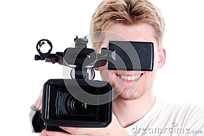 Young video operator Stock Photo