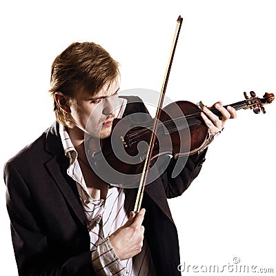 Young violinist playing to violin Stock Photo