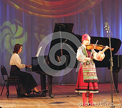 The young violinist Editorial Stock Photo