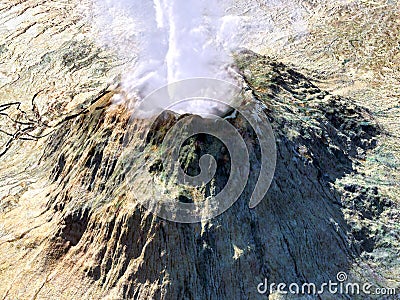 Young volcano eruption Stock Photo