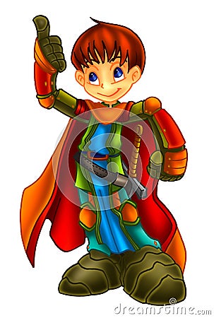 Young warrior Cartoon Illustration