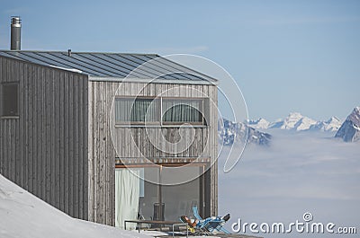 Young woma resting during weekend on a terrace Stock Photo