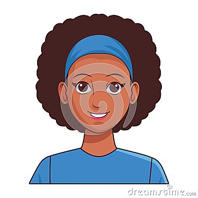 Young woman avatar cartoon character profile picture Vector Illustration