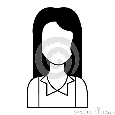 Young woman avatar character Vector Illustration