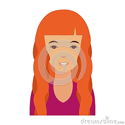 Young woman avatar character Vector Illustration