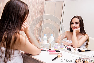 The young woman in beauty make-up concept Stock Photo