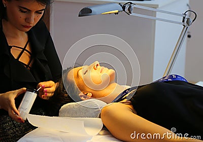 Young woman at beauty salon Editorial Stock Photo