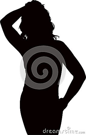 A young woman body silhouete vector Vector Illustration