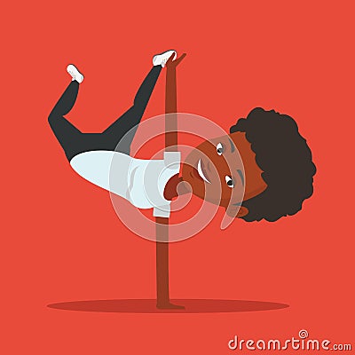 Young woman breakdancing vector illustration. Vector Illustration