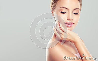 Young Woman with clean, fresh, skin. Stock Photo