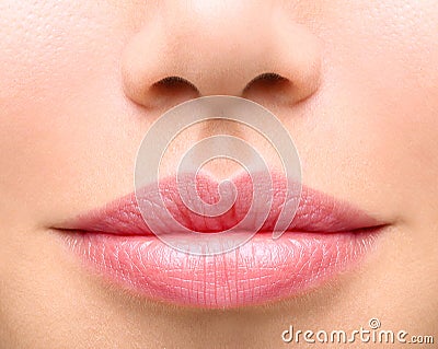 Young woman close up. plump lips Stock Photo