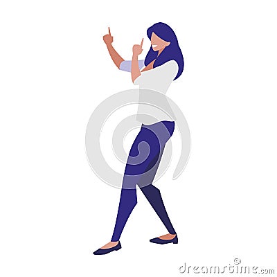 young woman dancing character Cartoon Illustration