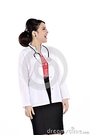 Happy doctor woman expresses smile Stock Photo