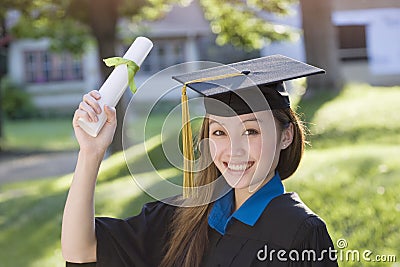 Young woman graduate Stock Photo