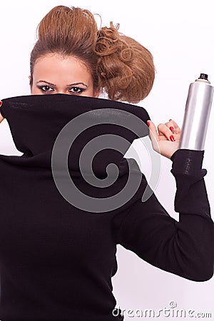 Young woman with hairstyle isolated Stock Photo