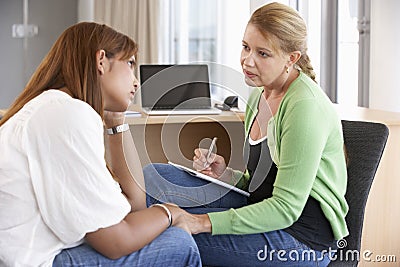 Young Woman Having Counselling Session Stock Photo