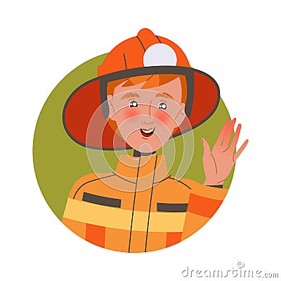 Young Woman Industrial Worker in Helmet Waving Hand Vector Illustration Vector Illustration