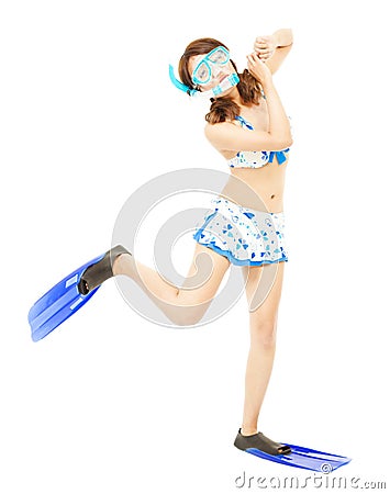 Young woman make a cute dancing pose Stock Photo