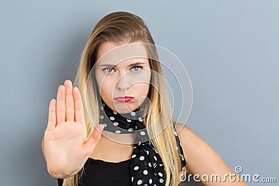 Young woman making a rejection pose Stock Photo