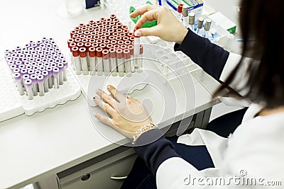 Young woman in the medical laboratory Stock Photo