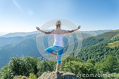 Young woman meditate Stock Photo