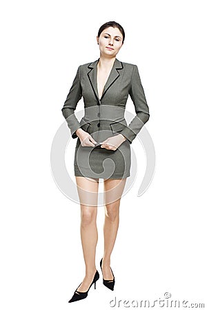 Young woman in miniskirt Stock Photo