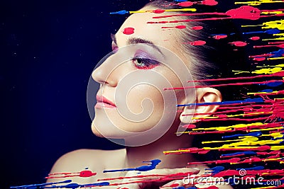 Young woman model alien, Stock Photo