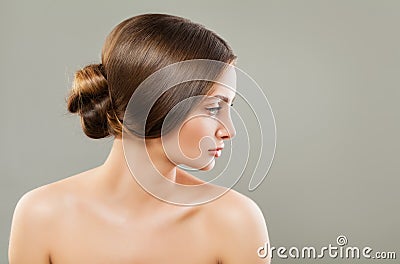 Young woman with perfect wedding hairstyle Stock Photo