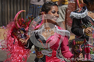 Diablada Dancer in Arica, Chile Editorial Stock Photo