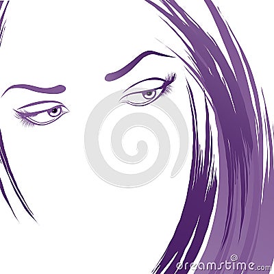 Young woman portrait sketch Stock Photo